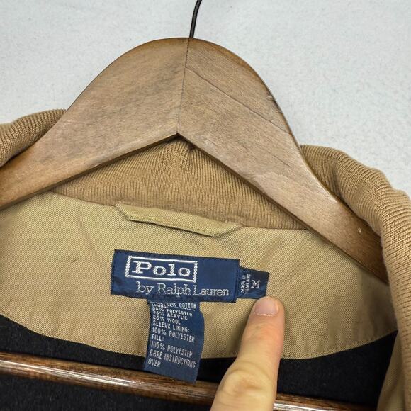 Vintage Ralph Lauren Jacket Men's Medium Brown Tan Fleece Lined Corduroy Collar - Picture 6 of 15